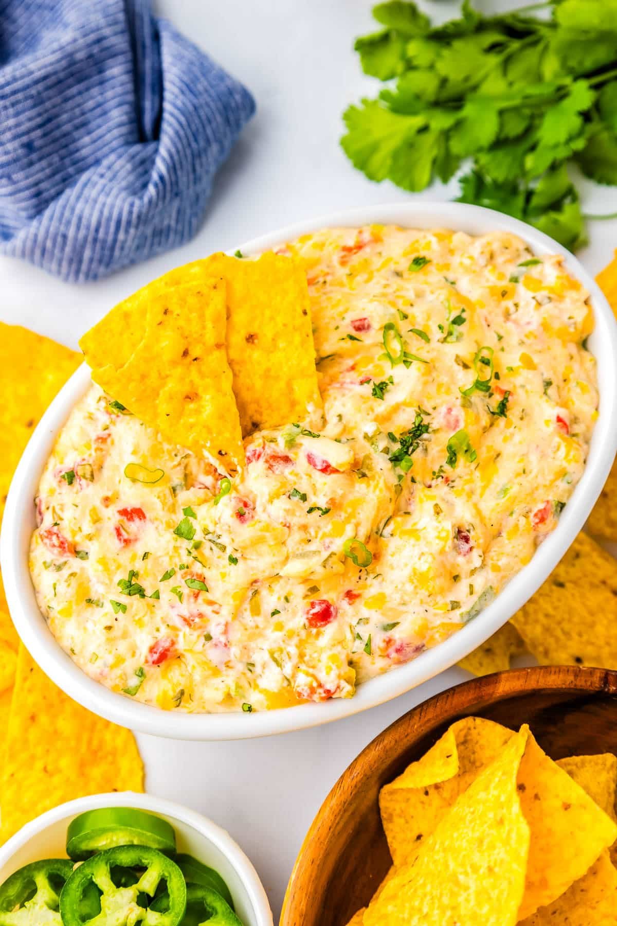 The Hot Pimento Cheese Dip in a serving dish.