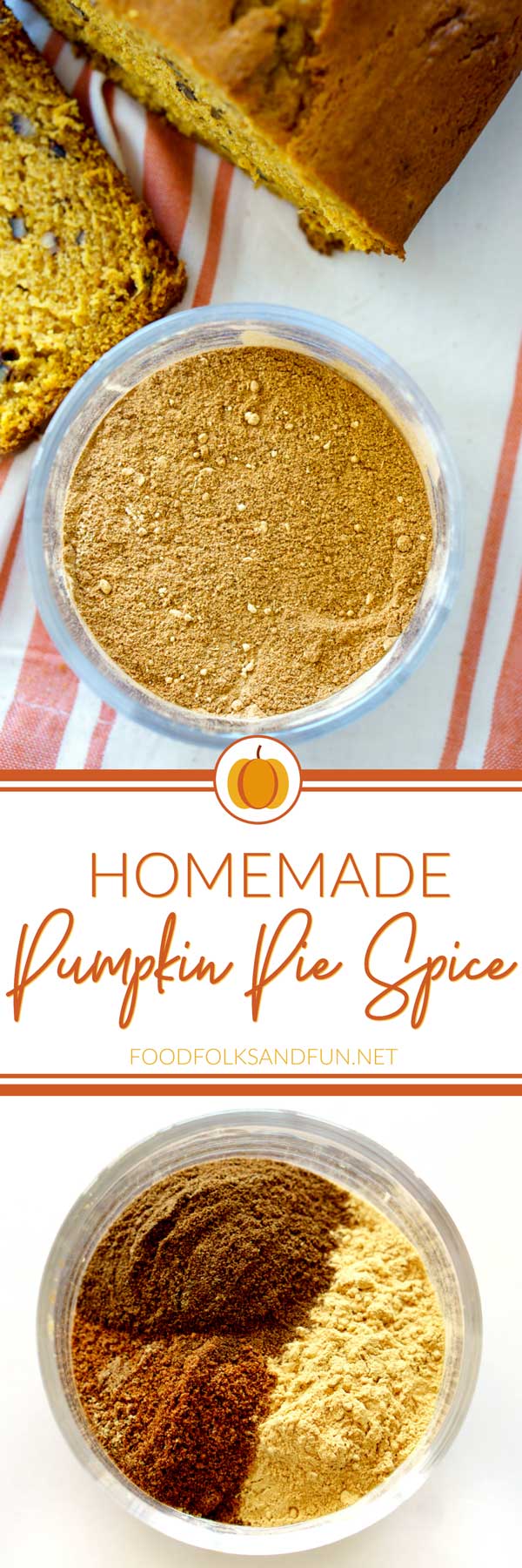 Making Homemade Pumpkin Pie Spice is simple and it saves a lot of money, too! It's my go-to spice blend for Fall. via @foodfolksandfun
