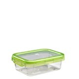Clear Tupperware container with a lid