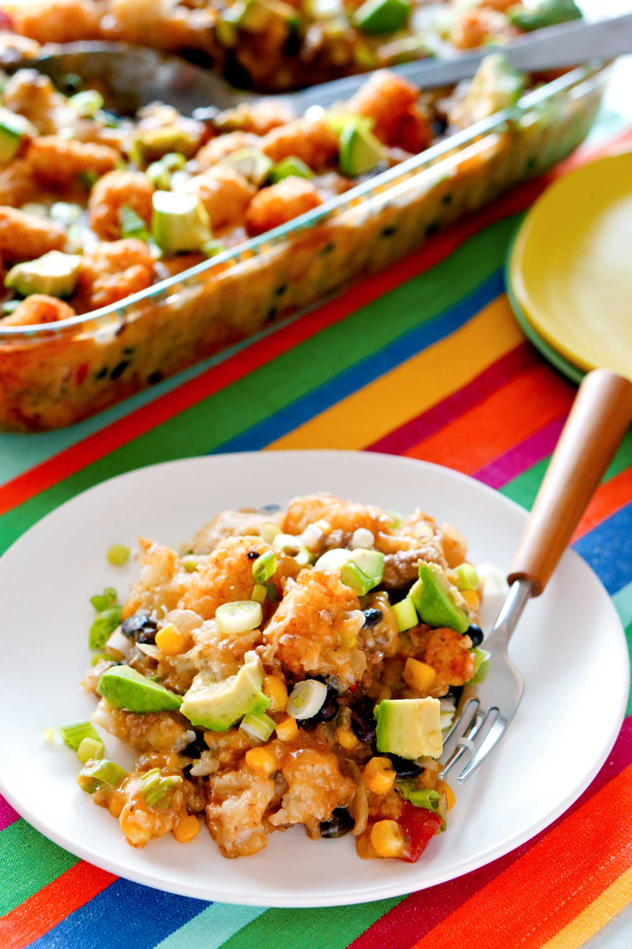 Tater Tot Casserole with corn