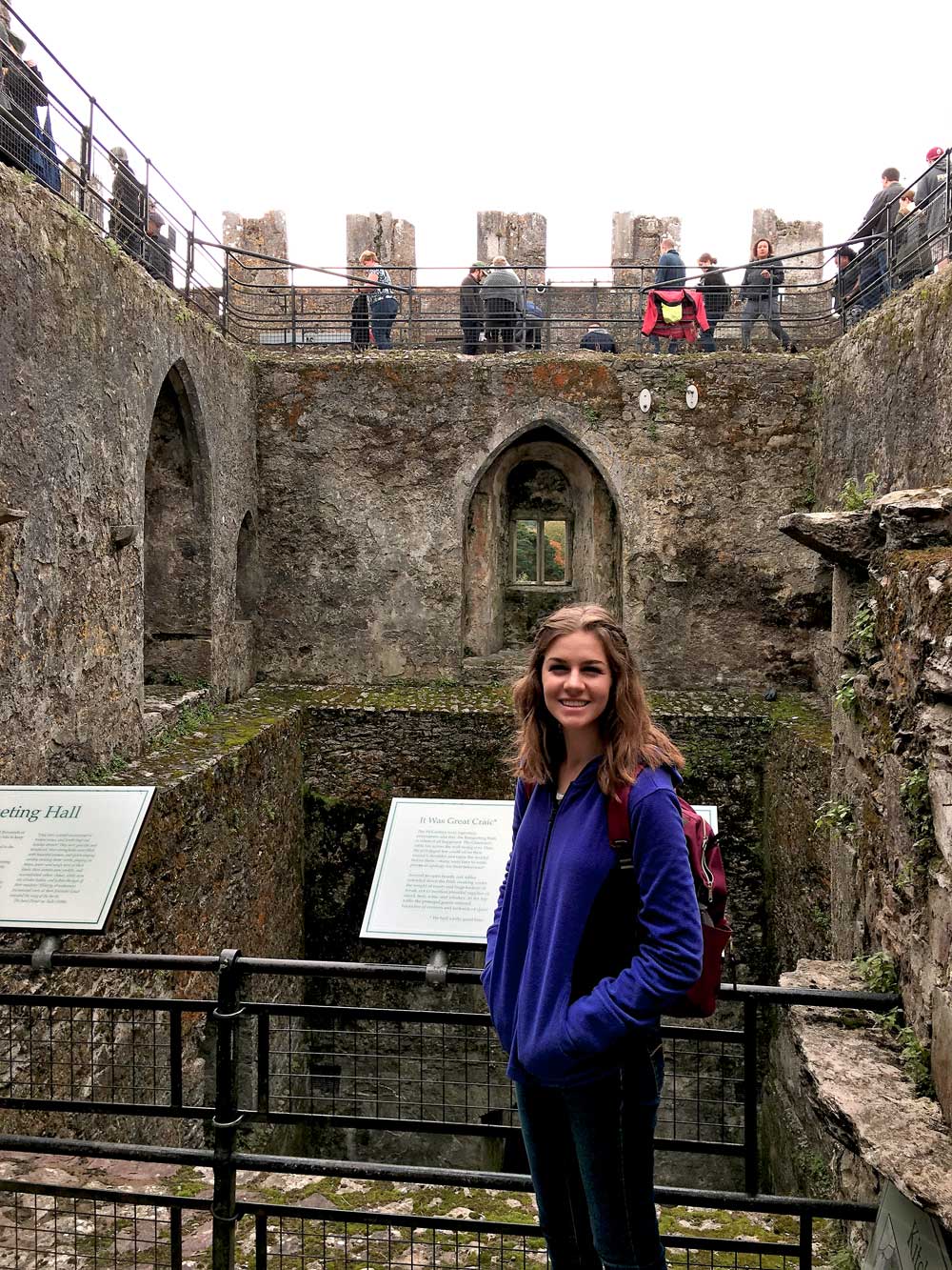 Touring inside Blarney Castle.