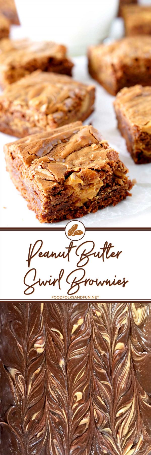 Brownie Recipe with Peanut Butter Swirl - so easy and SO good!