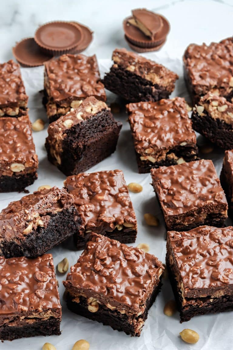 Peanut Butter Cup Crunch Brownies