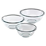 Three sizes of glass mixing bowls