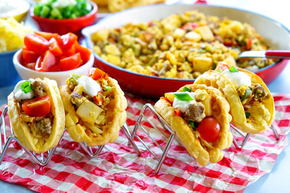 Waffle Tacos for a wicked easy brinner!