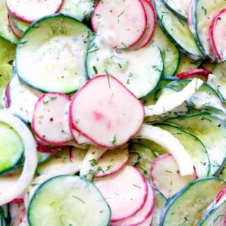 Delicious creamy cucumber salad that's super easy to make!