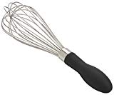 Wire whisk with a rubber handle