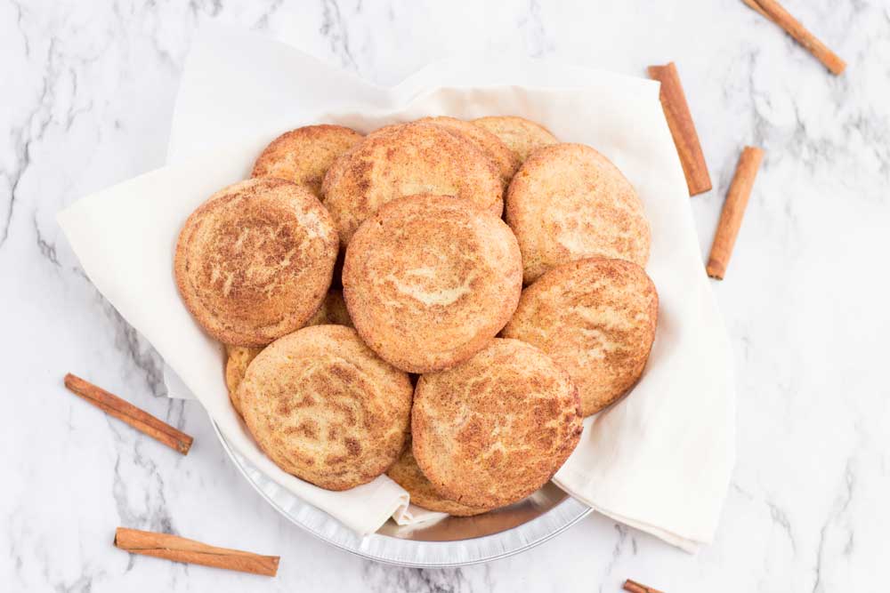 Butterfinger Snickerdoodle Cookies in a bowl