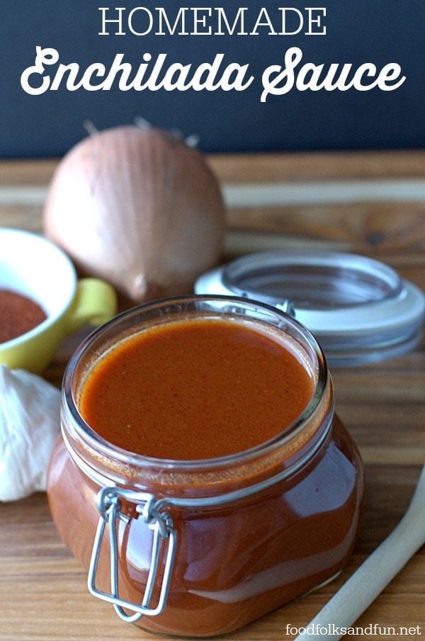 Make your own enchilada sauce at home. Not only does it taste better than store-bought, but it's quick & easy, too!
