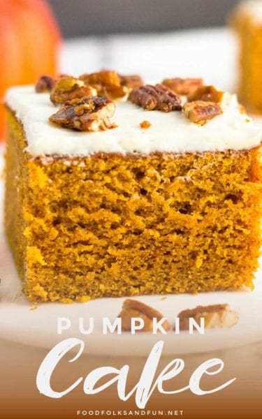 Easy Pumpkin Cake with Cream Cheese Frosting • Food Folks and Fun