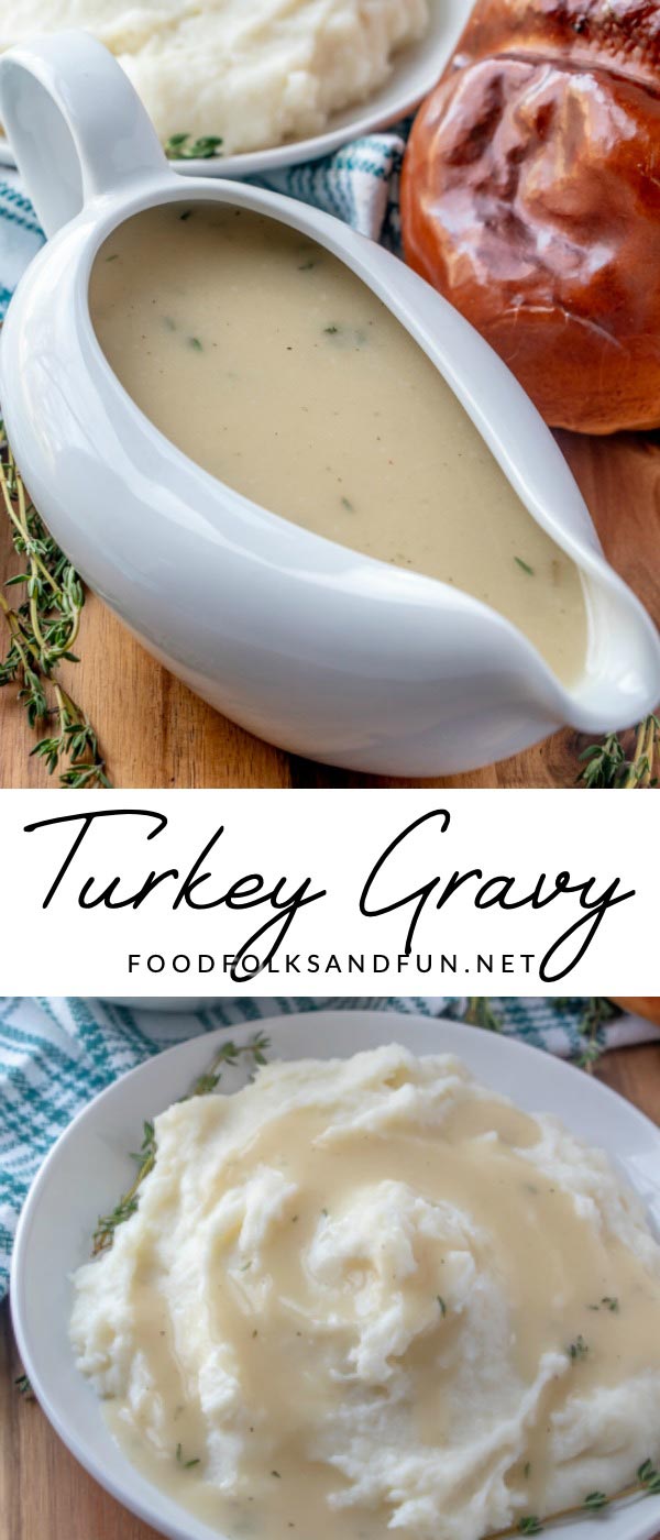 No Thanksgiving is complete without delicious, homemade Turkey Gravy. This recipe includes instructions on how to make turkey gravy with or without pan drippings. via @foodfolksandfun