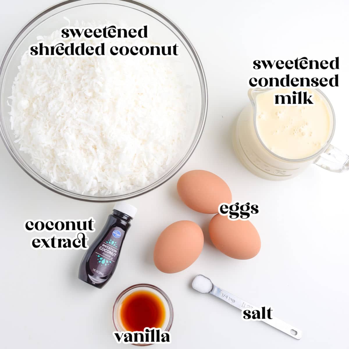 The recipe ingredients with text overlay for Pinterest.