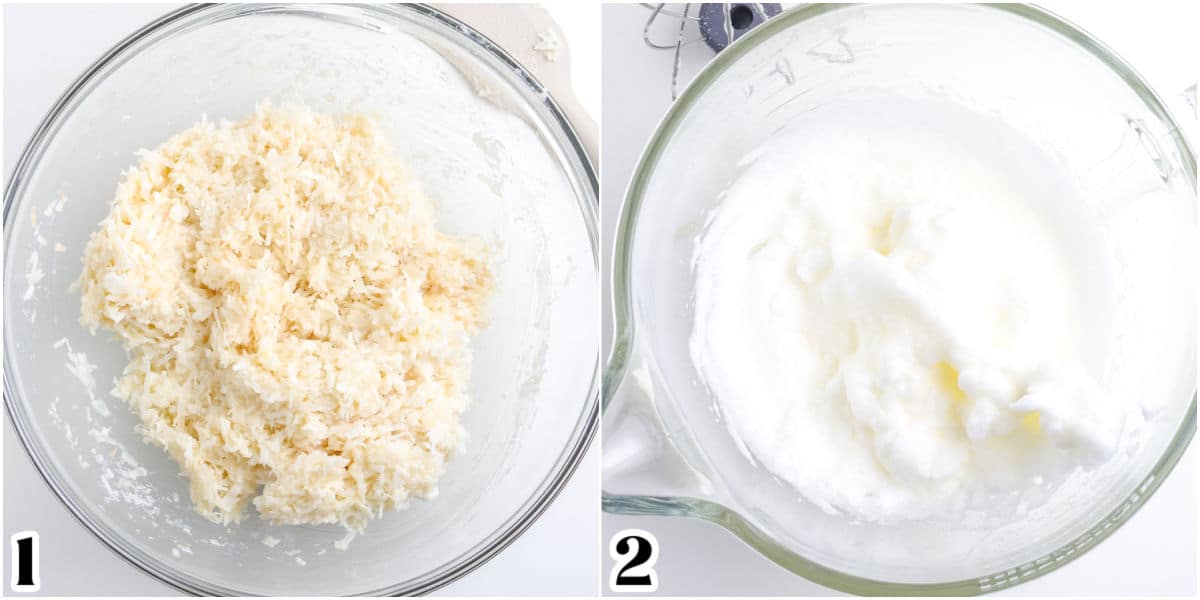 The batter mixed together in bowls.