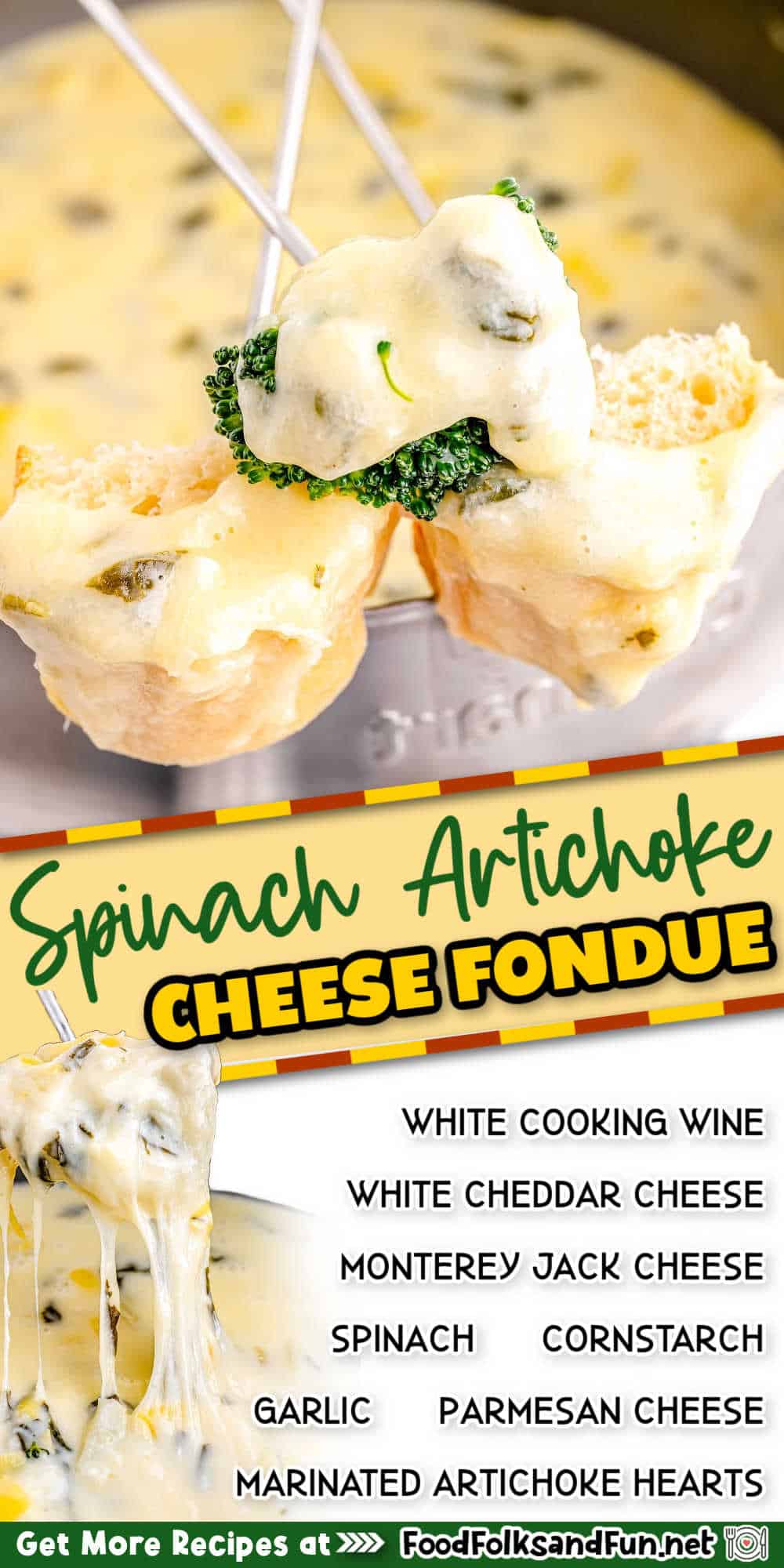 This Spinach Artichoke Cheese Fondue recipe brings the flavor without the wait. Whip it up in just 25 minutes and impress your guests. via @foodfolksandfun