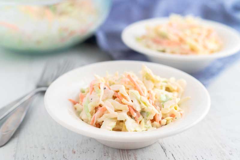 A bowl of creamy coleslaw