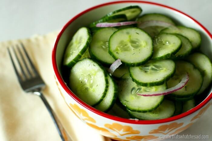 Cucumber Salad in a bowl