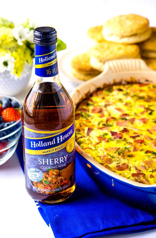 Sherry cooking wine used to make a brunch bake.