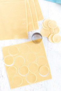 Cut out the chips with a 1.5 inch flutter round cookie cutter.