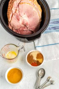 Place the ham in the slow cooker.