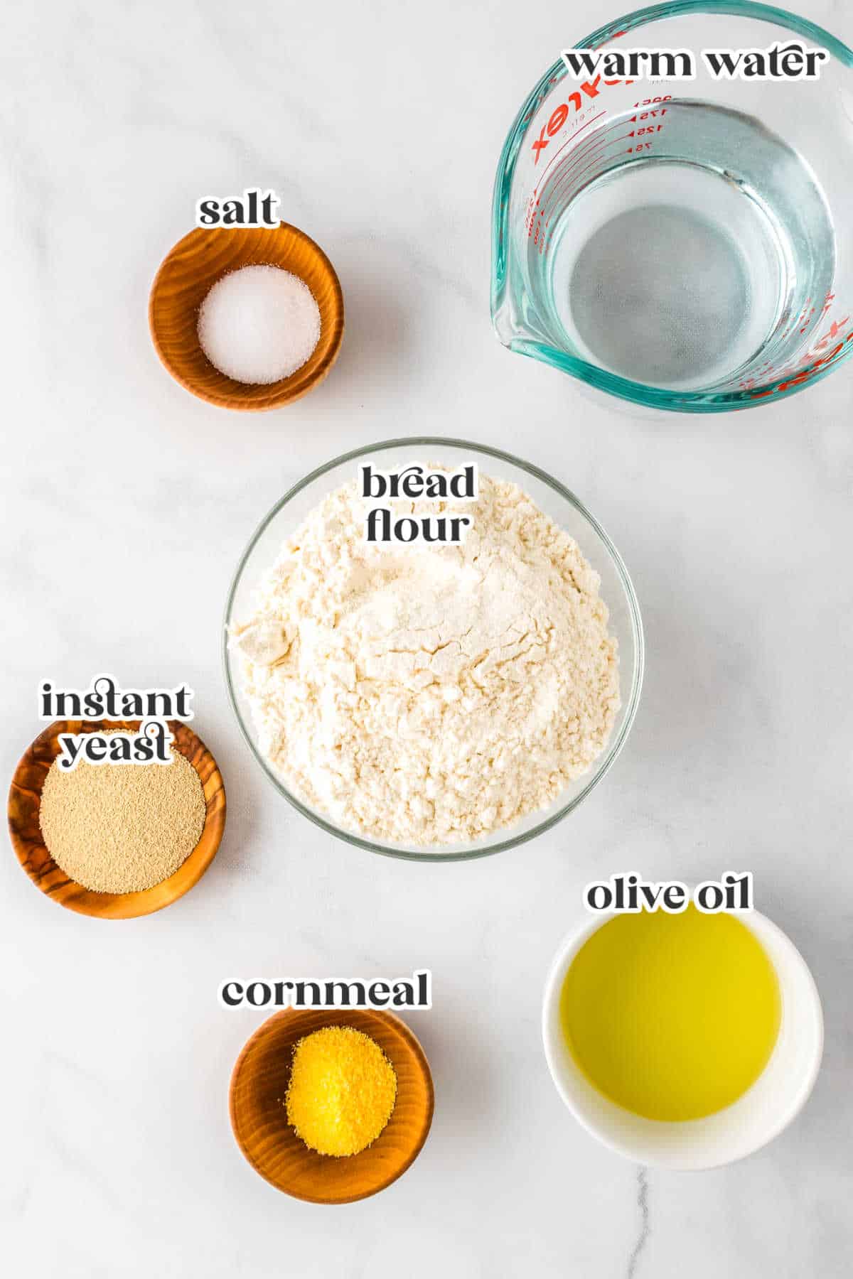 The ingredients for this recipe labeled with text overlay.