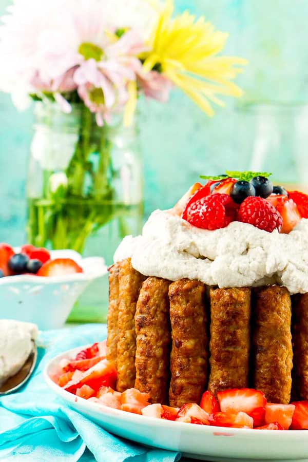 Sweet and Savory Breakfast Cake on a plate