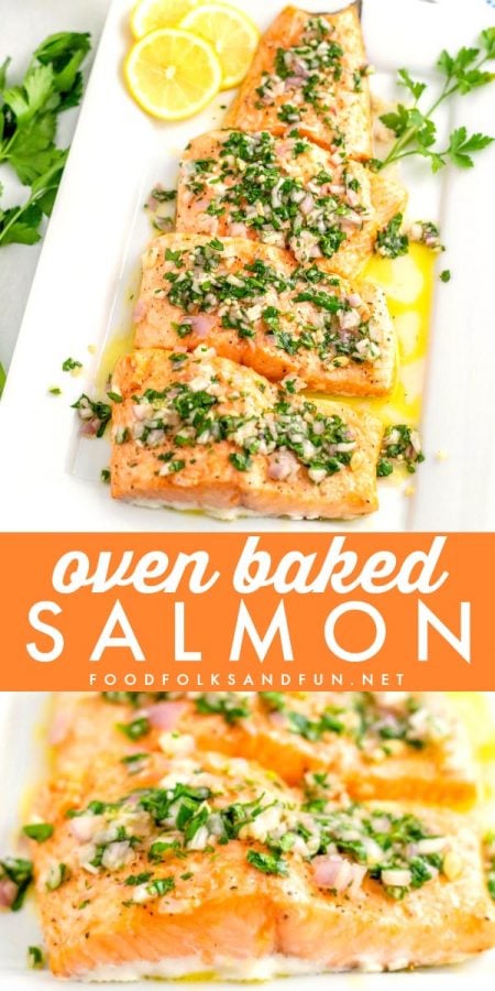 Baked Salmon with Lemon Sauce - made in just 20 minutes!