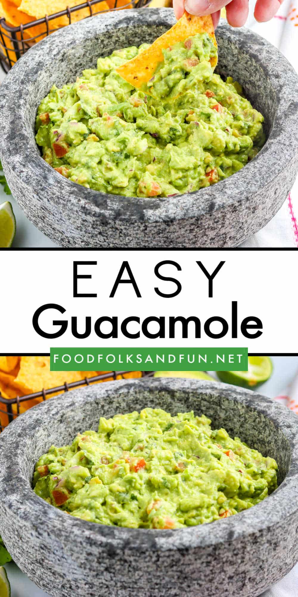 This classic guacamole recipe is the best! It’s easy and delicious because it lets the avocado take center stage. It’s also super easy to make with simple ingredients!
 via @foodfolksandfun