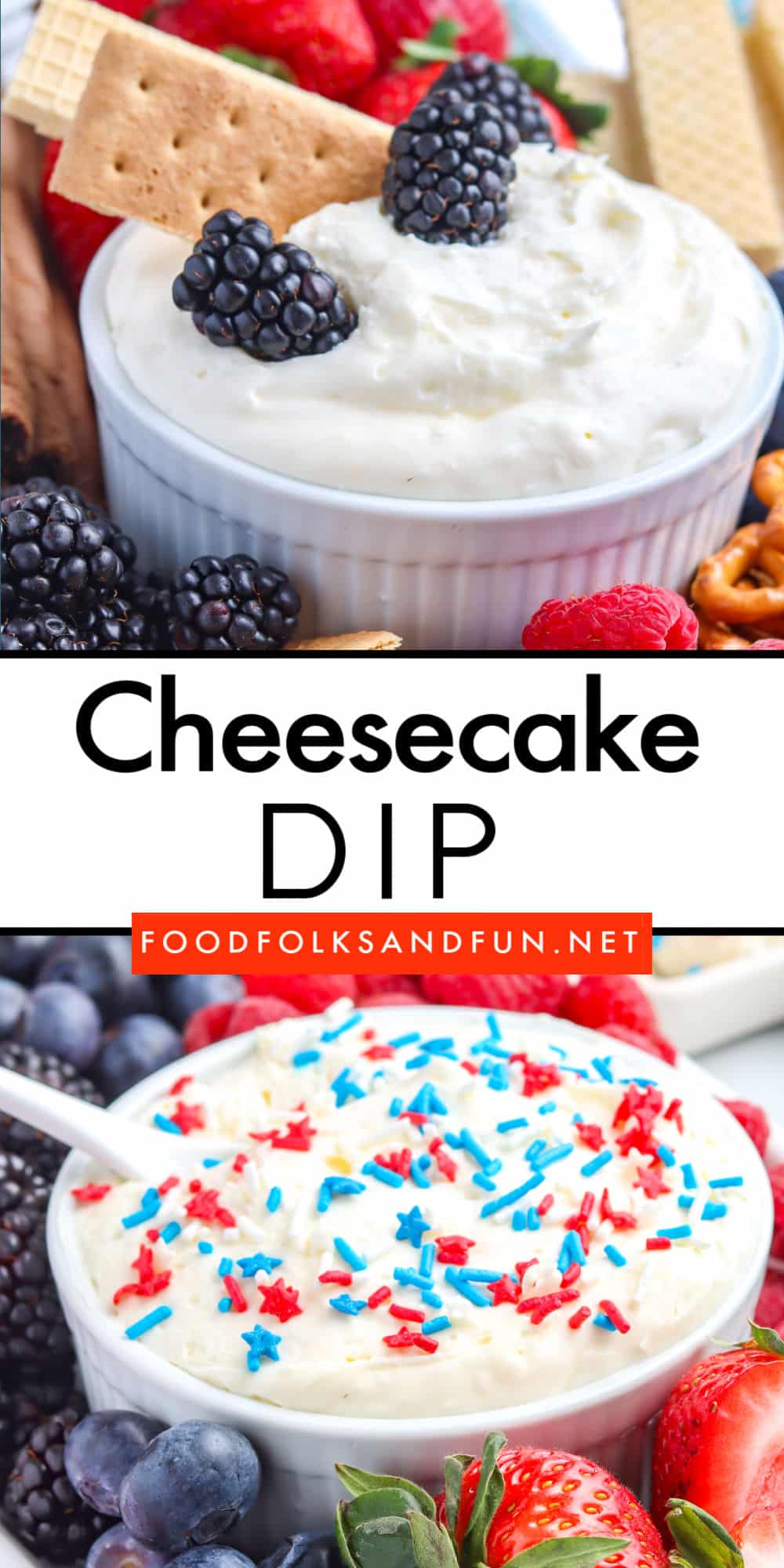 This cheesecake dip recipe is easy to make and comes together in 5-10 minutes! It’s a great dessert for parties, potlucks, and more. Just be careful: it’s super addicting!
 via @foodfolksandfun