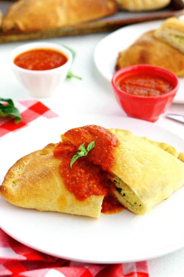 Homemade Cheese Calzone on a plate