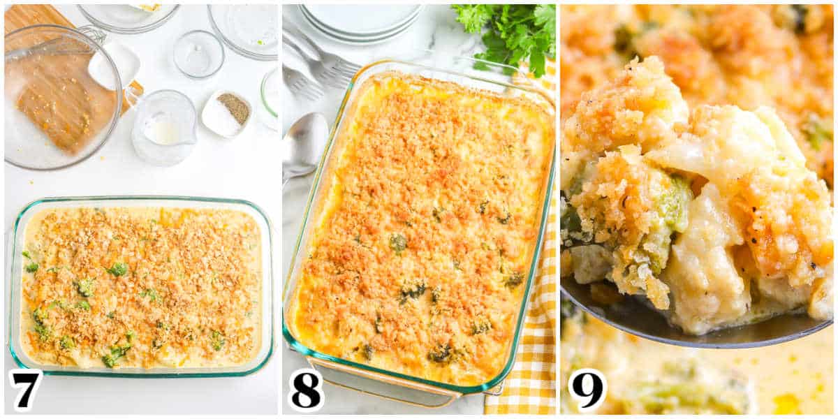 The casserole before and after baking it.