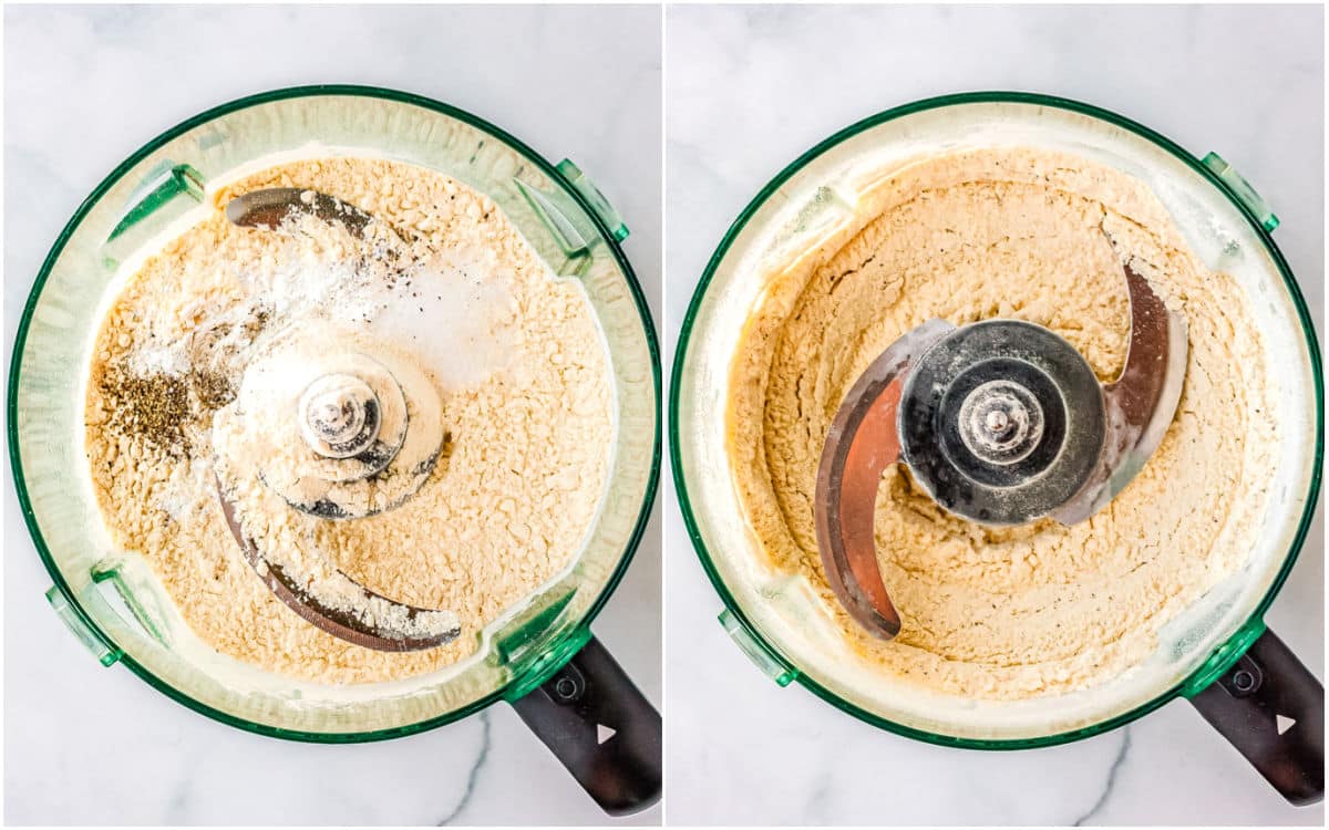 The dry ingredients mixed together in a food processor.