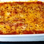 The manicotti right out of the oven.