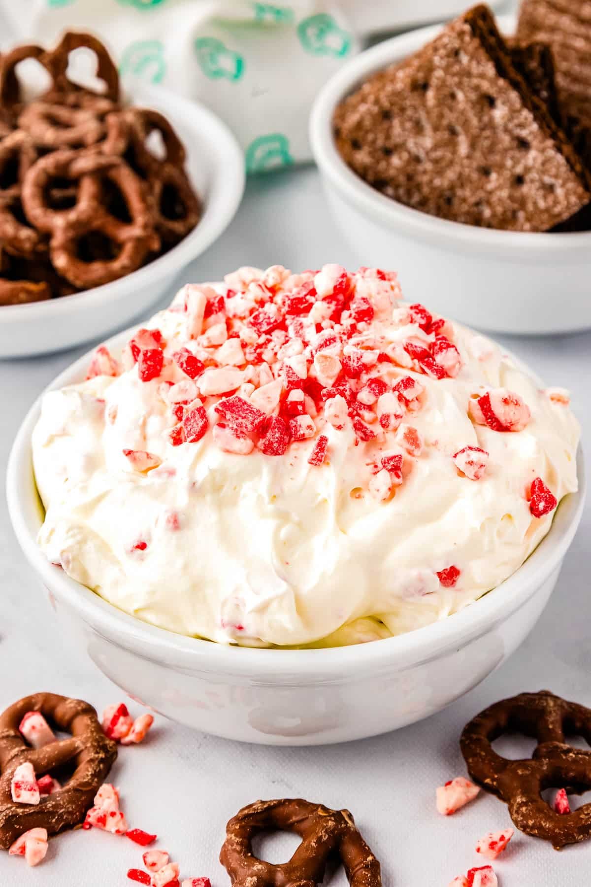 Peppermint Dip in a white bowl.