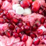 A close up picture of the finished cranberry fluff salad.