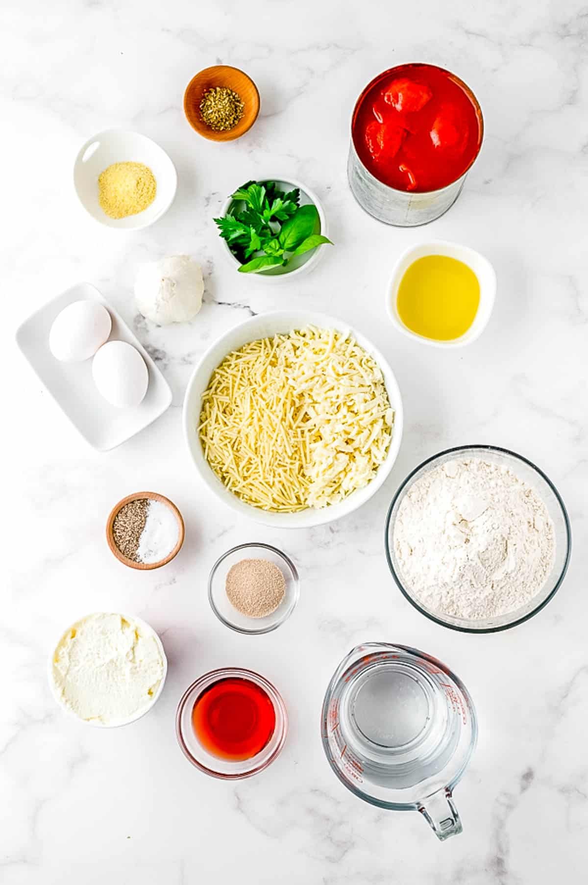 An overhead picture of all th ingredients needed to make this recipe.