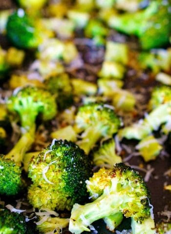 Oven Roasted Broccoli with Parmesan Cheese.