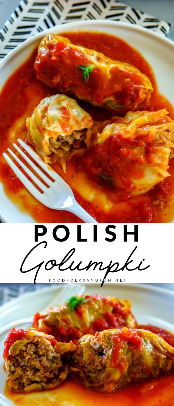 Golumpki or Gołąbki are Polish cabbage rolls that are stuffed with a mixture of beef, pork, rice, and seasoning. This recipe serves 12 and costs just $11.32 to make or $0.95 per serving!  via @foodfolksandfun