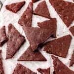 Brownie Brittle pieces on a platter.