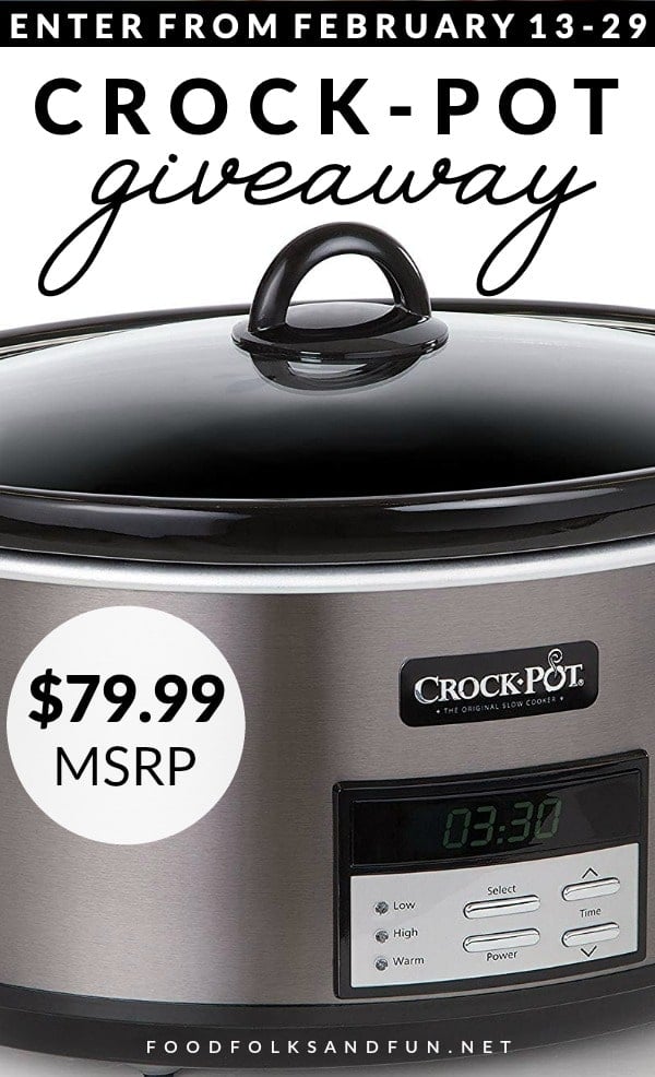 Enter to win an 8-Quart Programmable Crock-Pot in my Crock-Pot Giveaway! It's valued at $79.99 and it's my absolute favorite slow cooker model ever!  via @foodfolksandfun