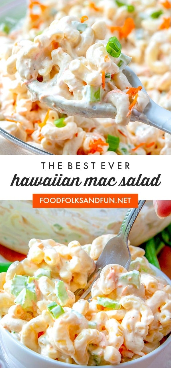 This Classic Hawaiian Macaroni Salad recipe has a delicious creamy dressing that’s tangy, sweet, and totally addicting! It tastes just like it came from a Hawaiian Food Truck. Plus it cots just $5.39 to make!  via @foodfolksandfun