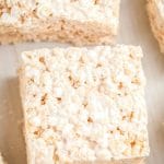 Overhead picture of a homemade Rice Krispies Treat.