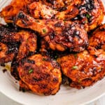 BBQ Chicken on a white plate.