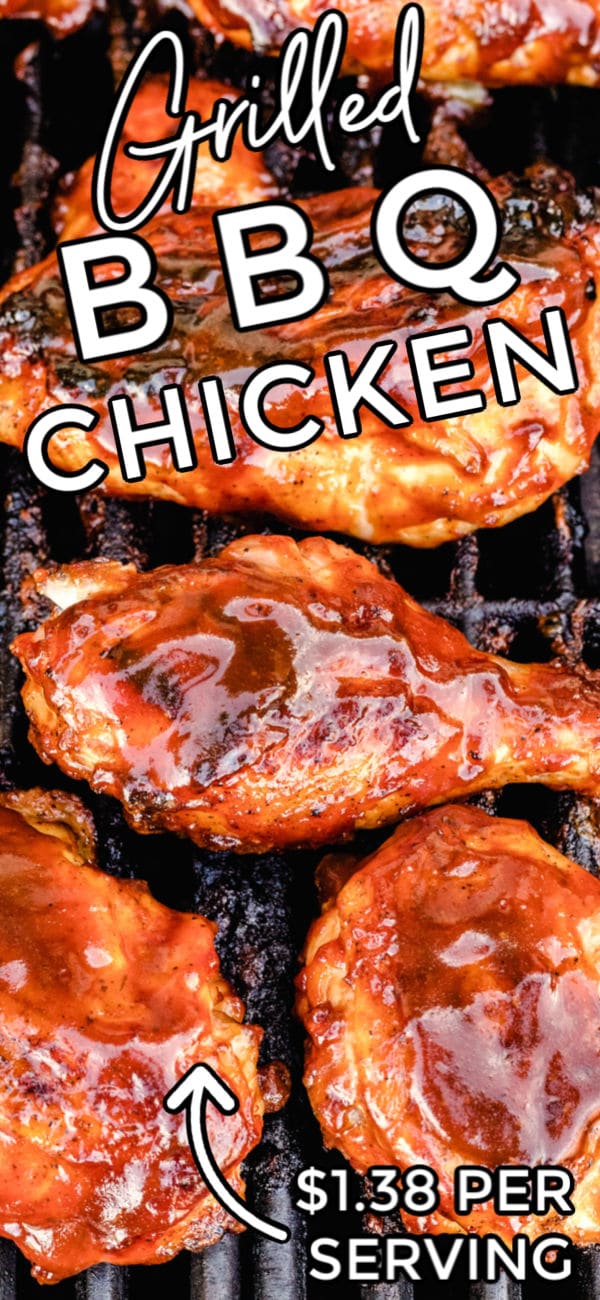 This Grilled BBQ Chicken recipe is the best ever! It’s easy to make and always a crowd-pleaser. Plus it costs just $1.38 per serving to make! via @foodfolksandfun