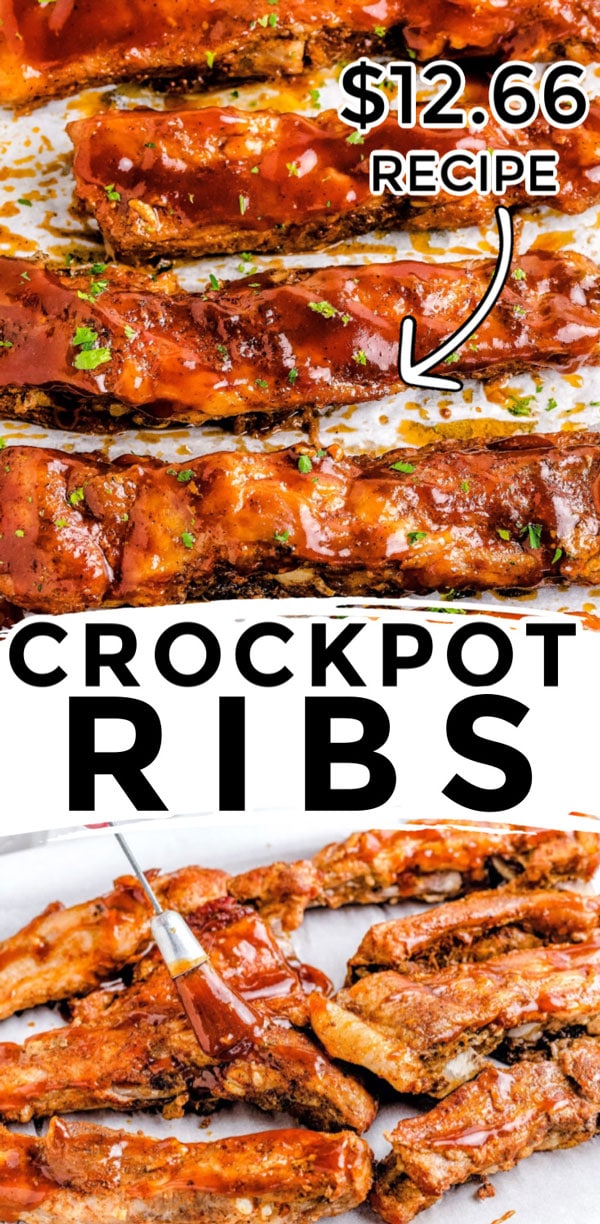 These Crockpot Spare Ribs are melt-in-your-mouth tender and so tasty! This is an easy, no-fuss recipe where the slow cooker does all the work. via @foodfolksandfun