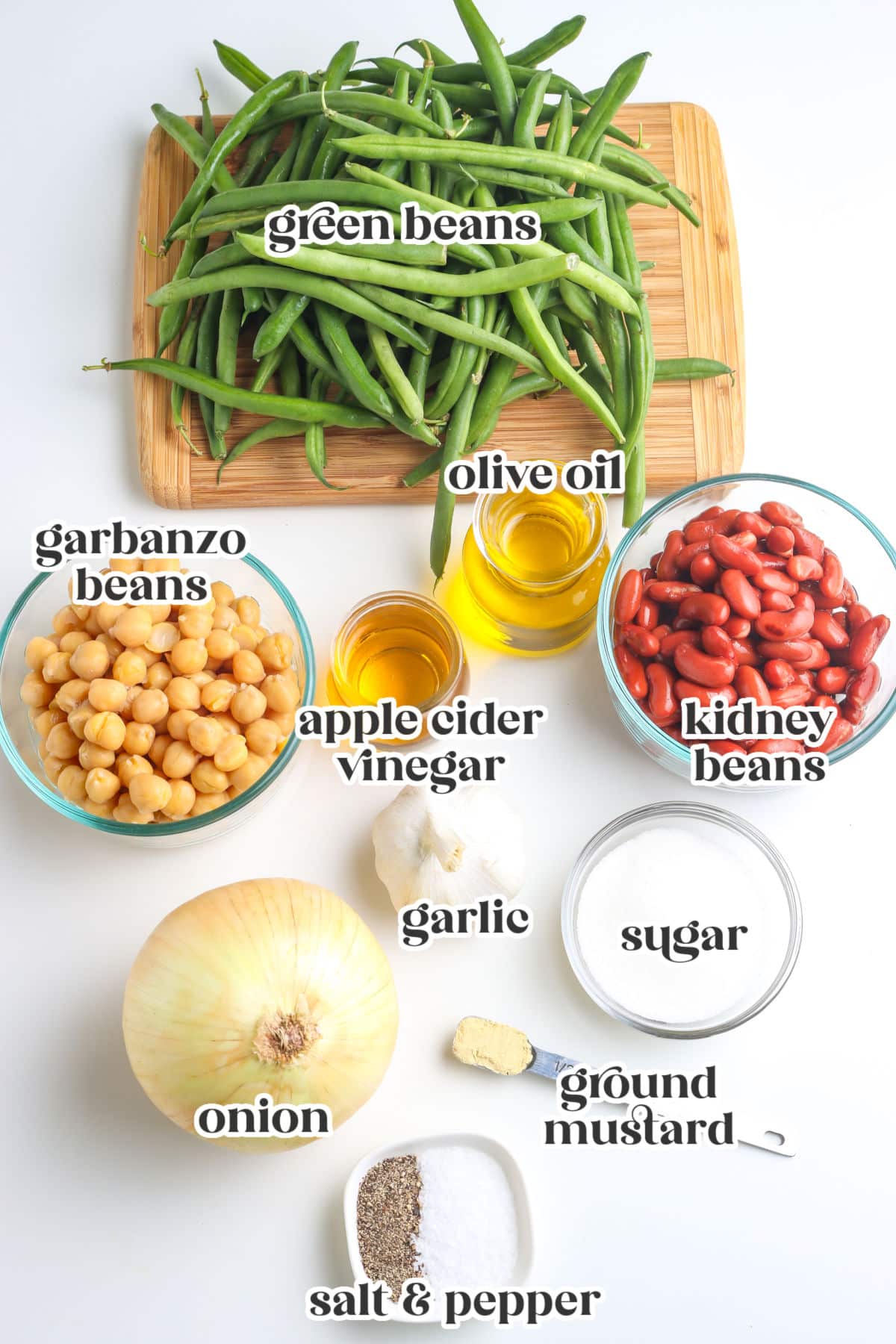All ingredients needed to make this recipe that are labeled with text overlay.