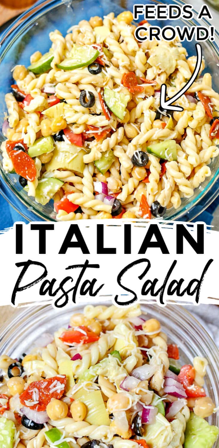 This Italian Pasta Salad recipe has all of the elements of a Chopped Italian Salad but in pasta salad form: abundant veggies, fresh cheeses, and a sweet and zesty Italian dressing. via @foodfolksandfun