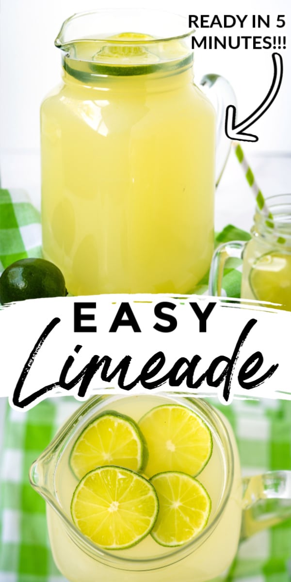 Refreshing homemade Limeade is easy to make, and the recipe calls for just three ingredients: lime juice, granulated sugar, and water. via @foodfolksandfun