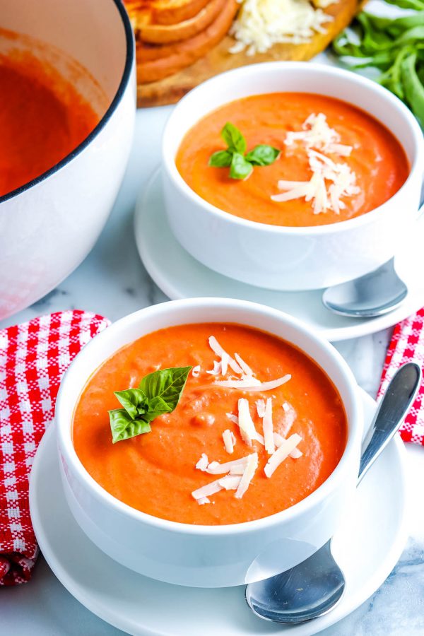 Easy Tomato Soup with Basil • Food Folks and Fun