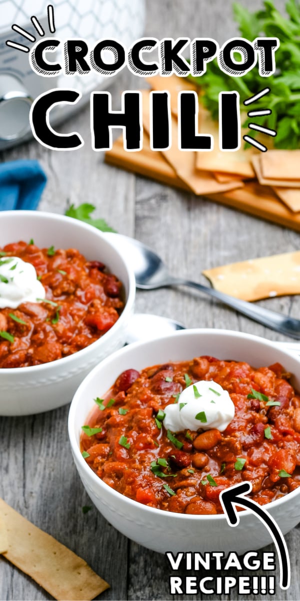 Easy Crockpot Chili is a classic go-to recipe for busy weeknights during the fall and winter. Repurpose leftovers on baked potatoes, nachos, and more!  via @foodfolksandfun