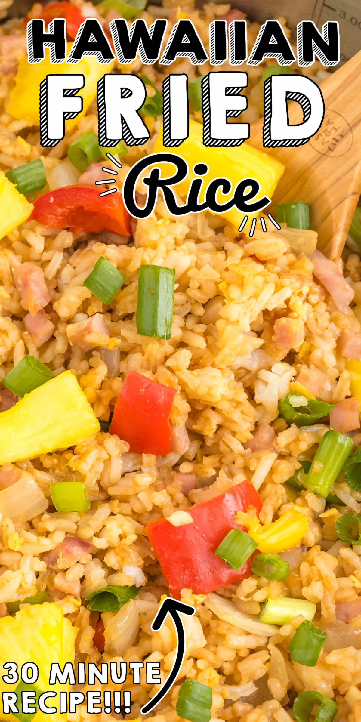 Put those holiday ham leftovers to good use by making this Hawaiian Fried Rice recipe. It’s quick, easy, and SO delicious! via @foodfolksandfun